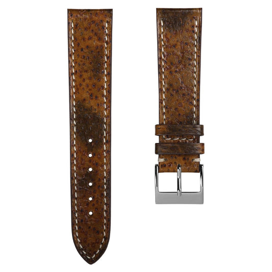 Sea Wolf Flat Leather Watch Strap - Ocean Brown