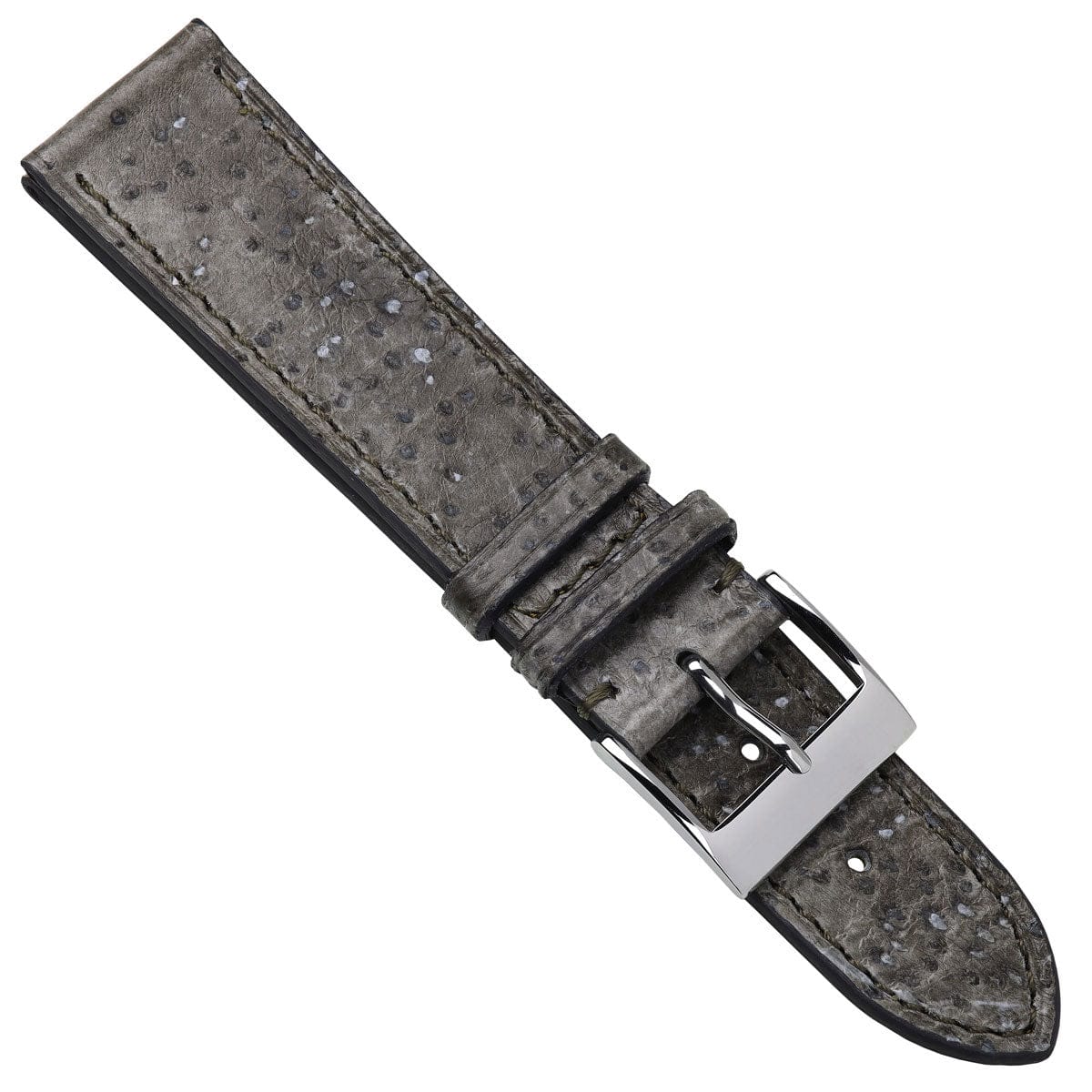 Sea Wolf Flat Leather Watch Strap - Ocean Grey
