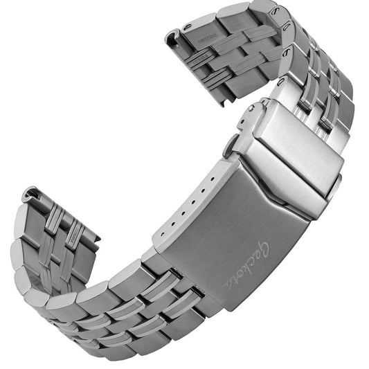 Geckota Seabrook Solid Stainless Steel Metal Bracelet Watch Strap
