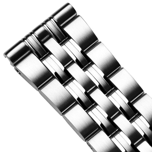 Geckota Seabrook Solid Stainless Steel Metal Bracelet Watch Strap
