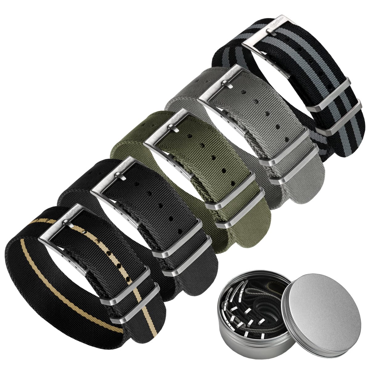 Set of 5 WatchGecko Signature Single Pass NATO Straps