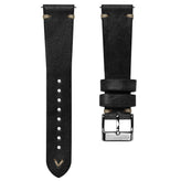 Simple Handmade Italian Leather Watch Strap - Black