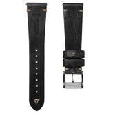 Simple Handmade Italian Leather Watch Strap - Black