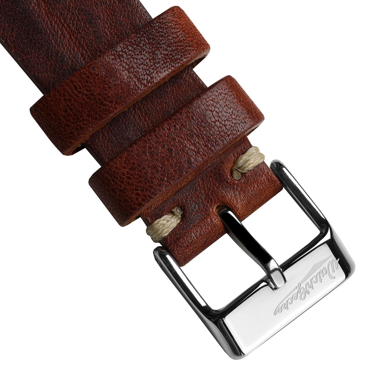Simple Handmade Italian Leather Watch Strap - Reddish Brown
