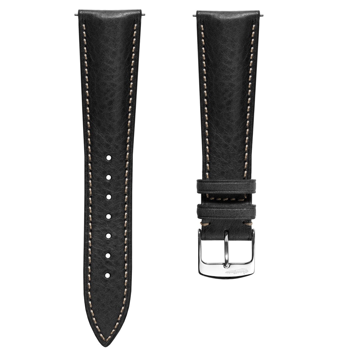 Box Calf Black Leather Watch Strap