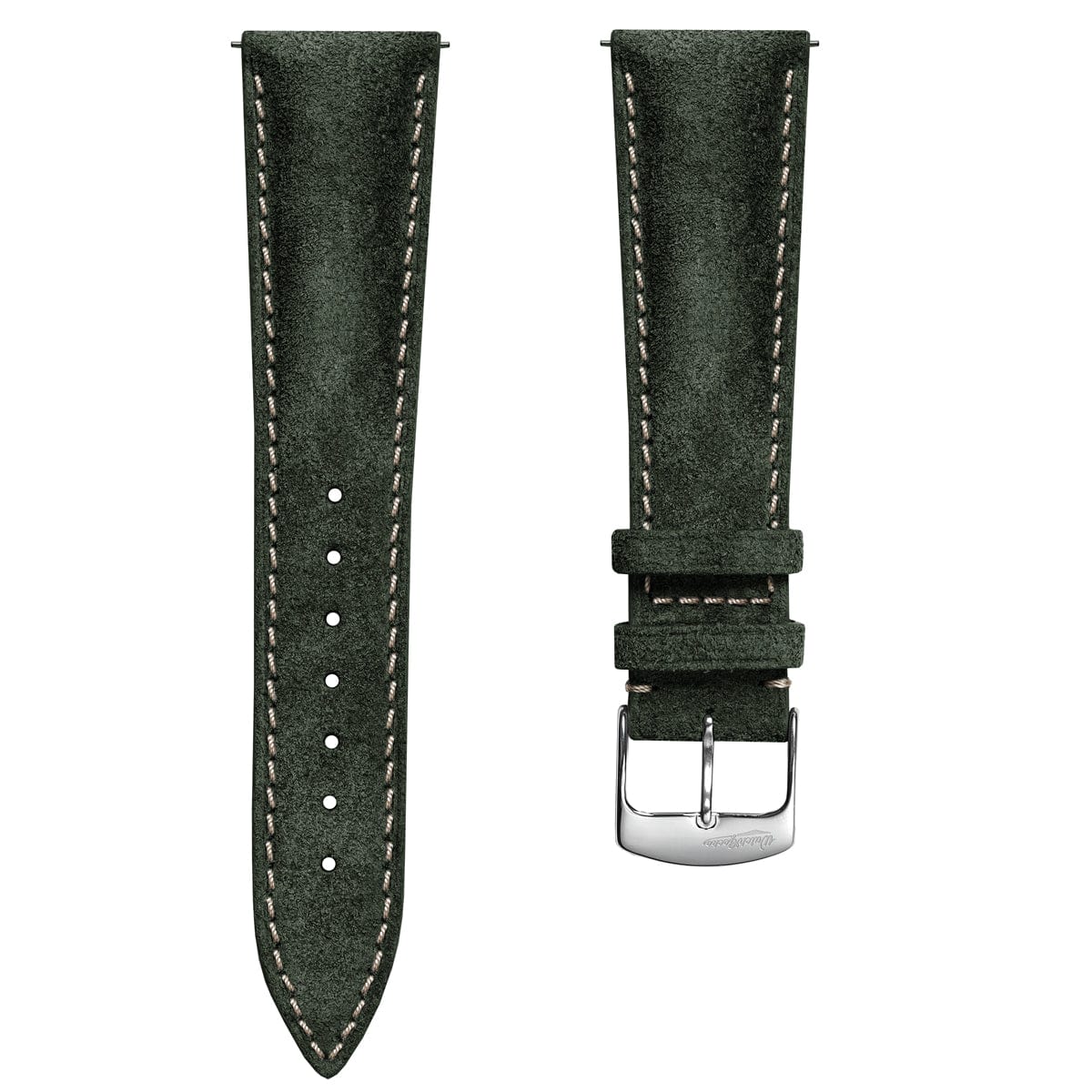 Stanton Conceria Opera Suede Padded Watch Strap Forest Green WatchGecko