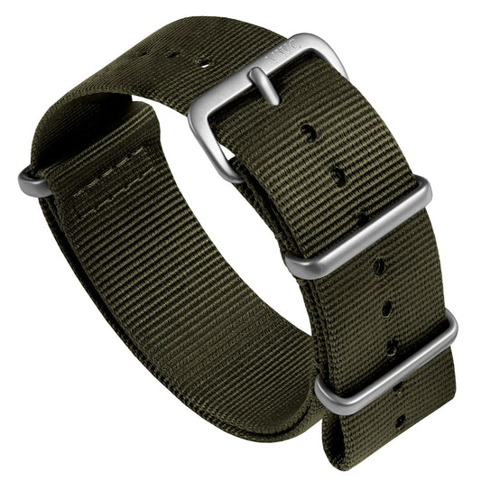 The Vintage Watch Company Military Watch Strap - Olive Green