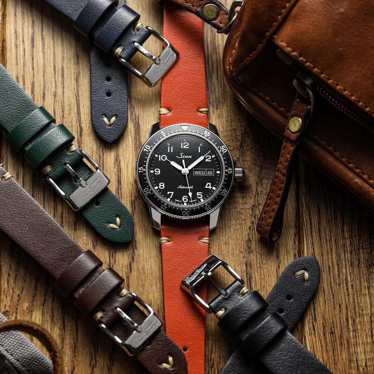 Simple Handmade Vegan Italian Leather Watch Strap - Redwood Brown