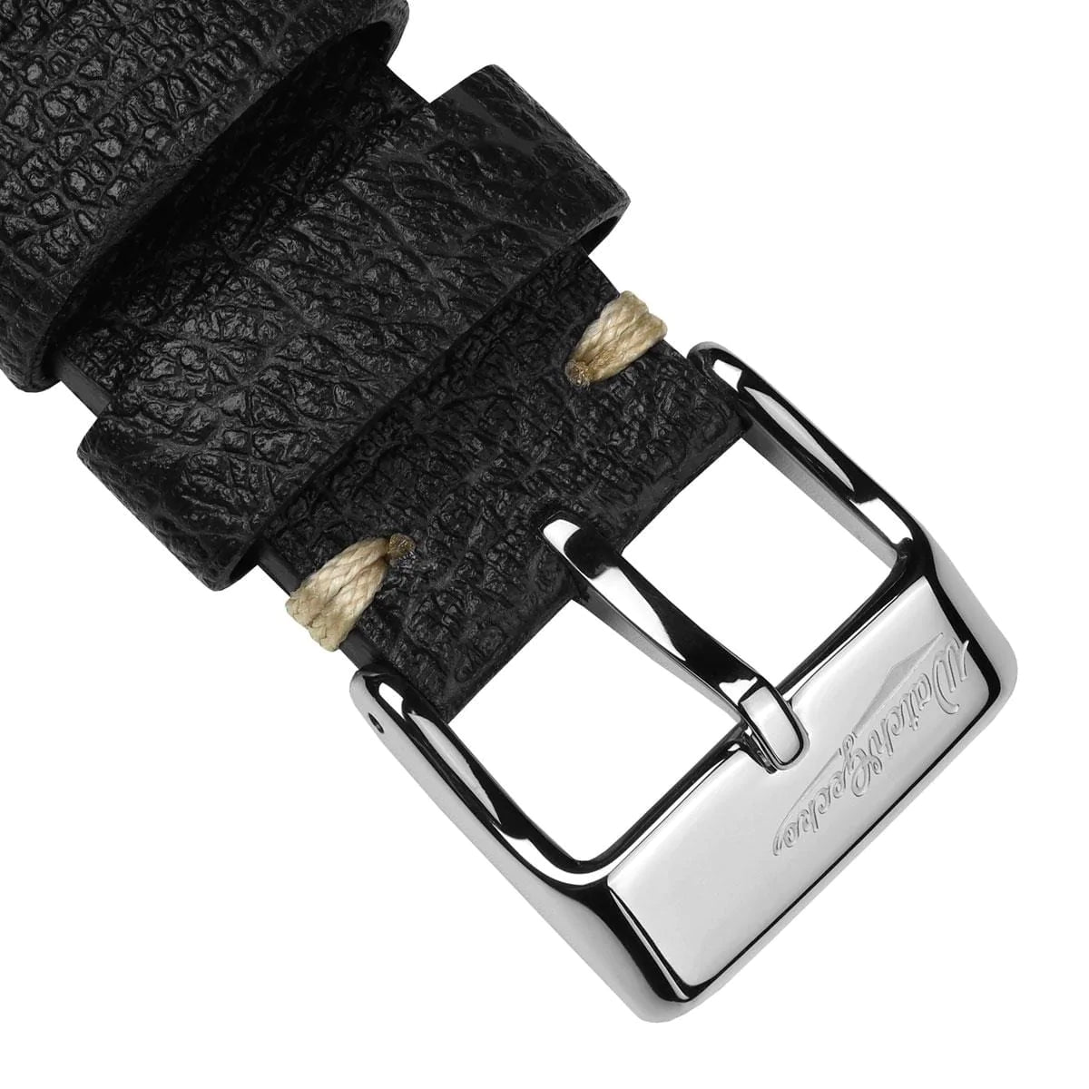 V-Stitch Vegan Italian Leather Watch Strap - Textured Black