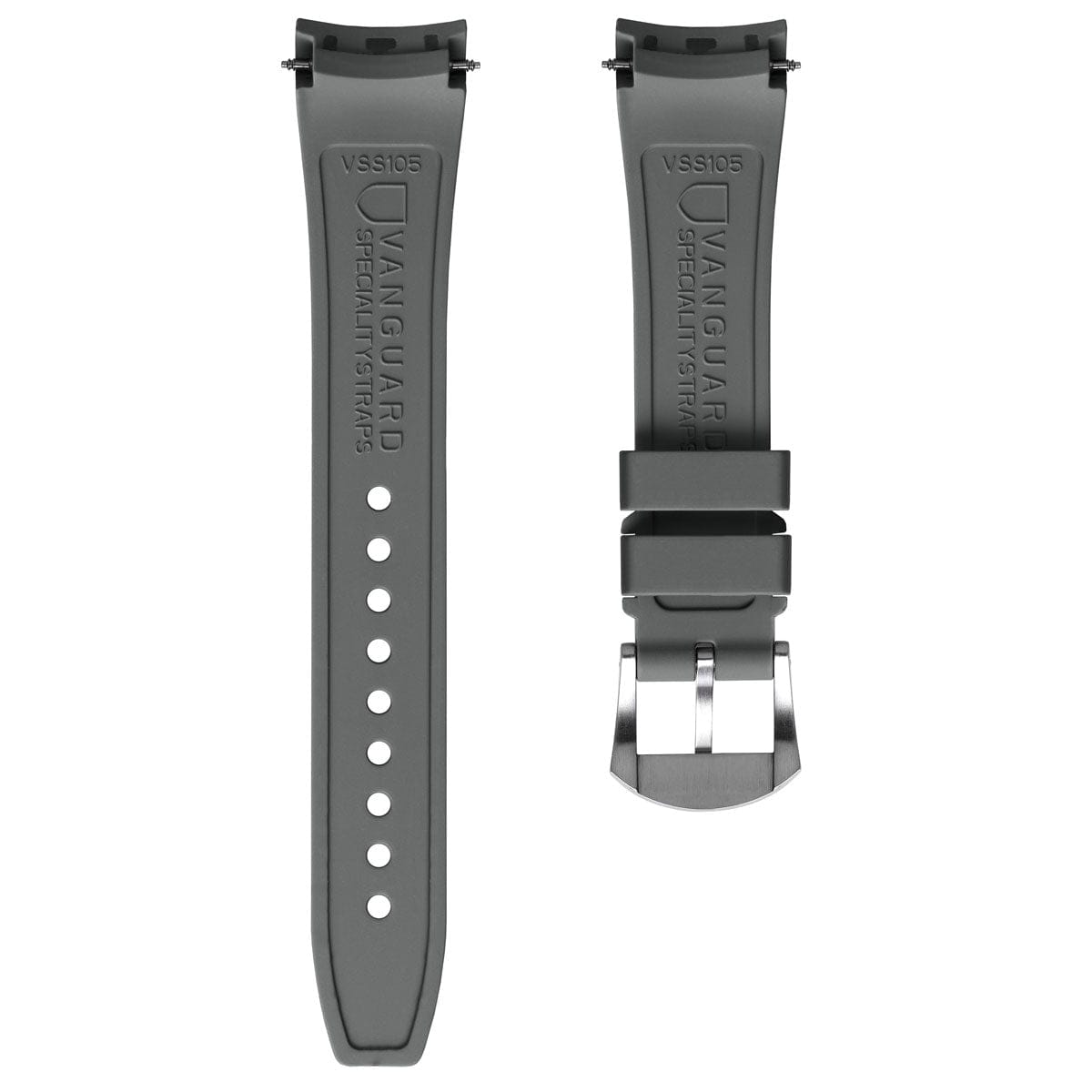 Vanguard Rubber Watch Strap for Tudor Black Bay 58 - Grey