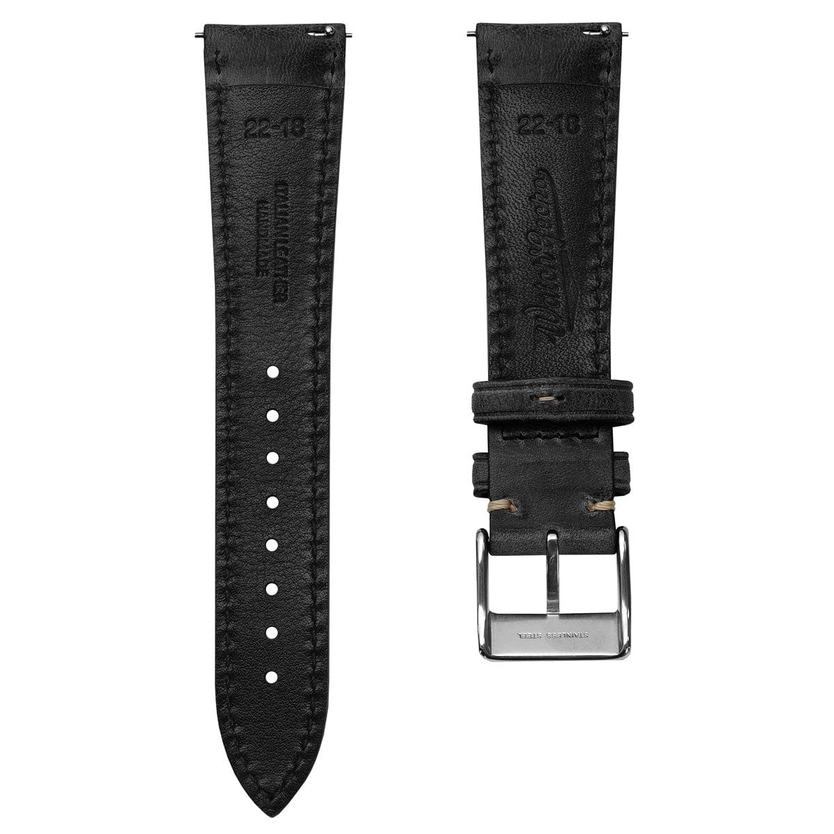 Original Vintage Highley Genuine Leather Watch Strap - Black