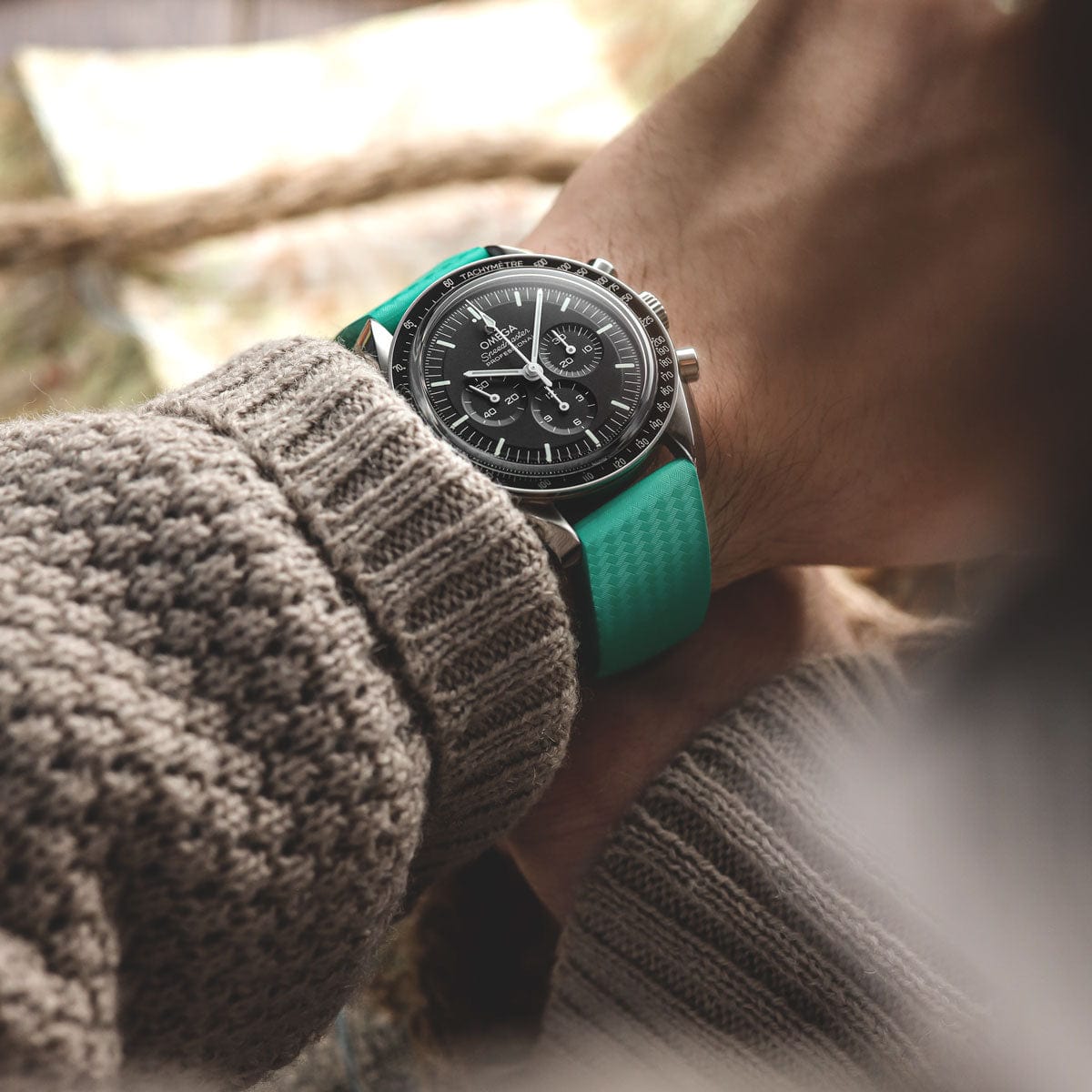 400 CTS Italian Rubber Divers Reversible Watch Strap - Dark Blue - Super Luminova