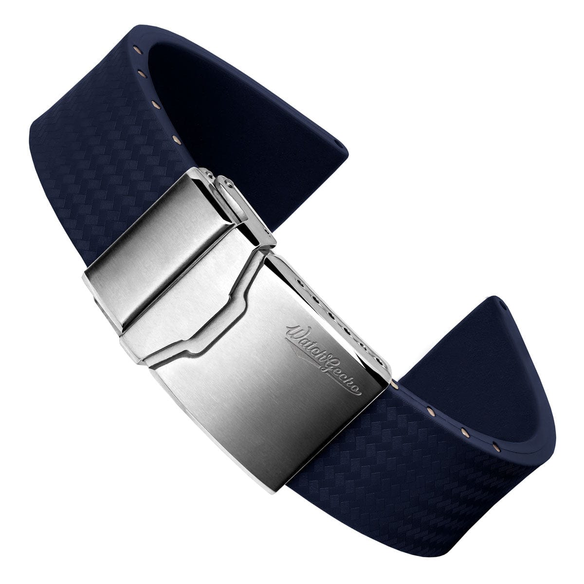 WatchGecko 400 MKII Italian Rubber Divers Watch Strap Dark Blue