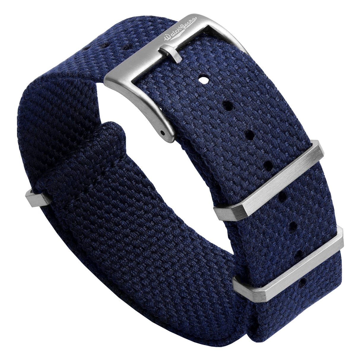 Braemore Woven Canvas Military Watch Strap - Marine Blue