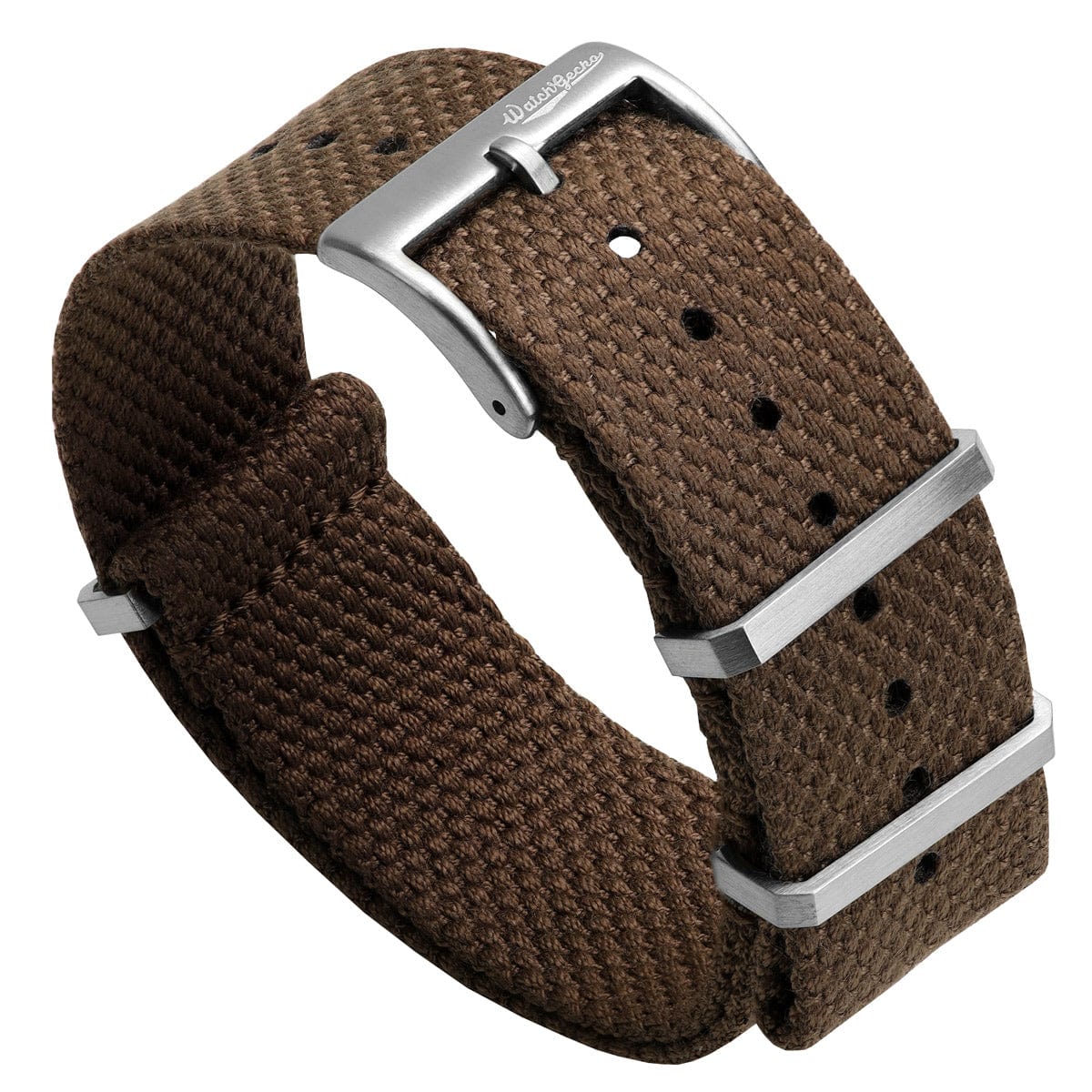 WatchGecko Braemore Military Nylon Watch Strap - National Brown