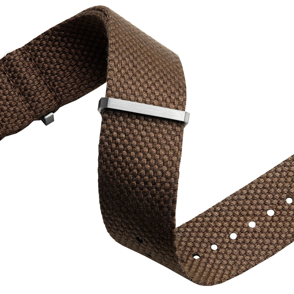 WatchGecko Braemore Military Nylon Watch Strap - National Brown