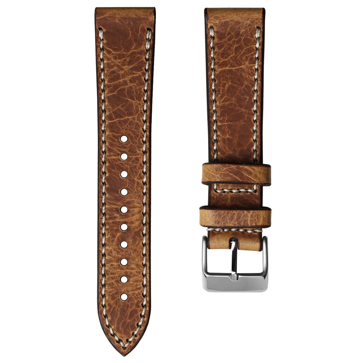 WatchGecko Hatherley Handmade Leather Watch Strap - Bone Wax Brown