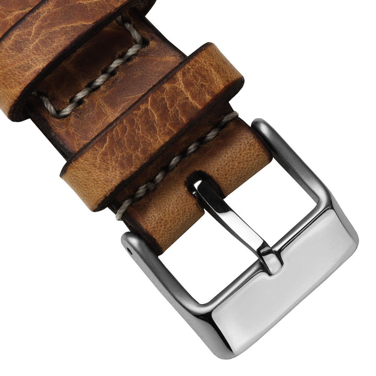 WatchGecko Hatherley Handmade Leather Watch Strap - Bone Wax Brown