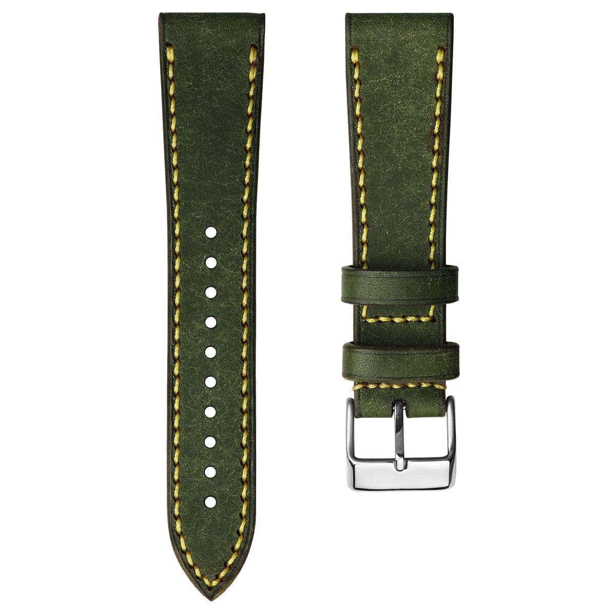 WatchGecko Hatherley Handmade Leather Watch Strap - Moss Green