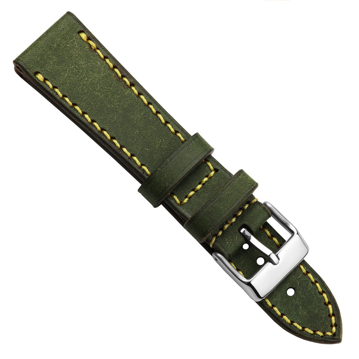 WatchGecko Hatherley Handmade Leather Watch Strap - Moss Green