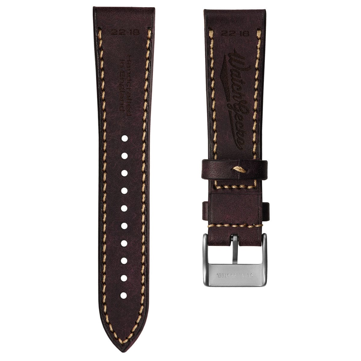 WatchGecko Hatherley Handmade Leather Watch Strap - Victoria Plum