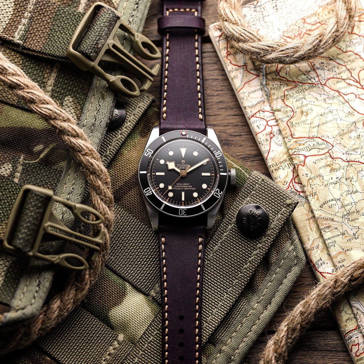 WatchGecko Hatherley Handmade Leather Watch Strap - Victoria Plum