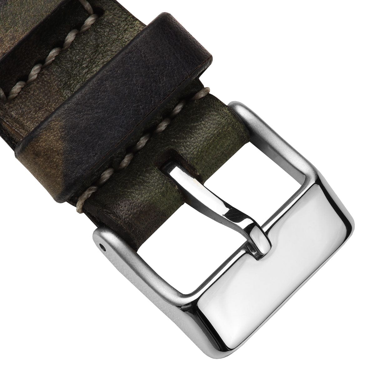WatchGecko Hatherley Handmade Leather Watch Strap - Woodland Camo