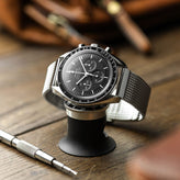 WatchGecko Oblique Milanese Mesh Stainless Steel Watch Strap - Polished