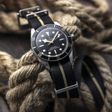 WatchGecko Signature NATO Strap - Black & Beige