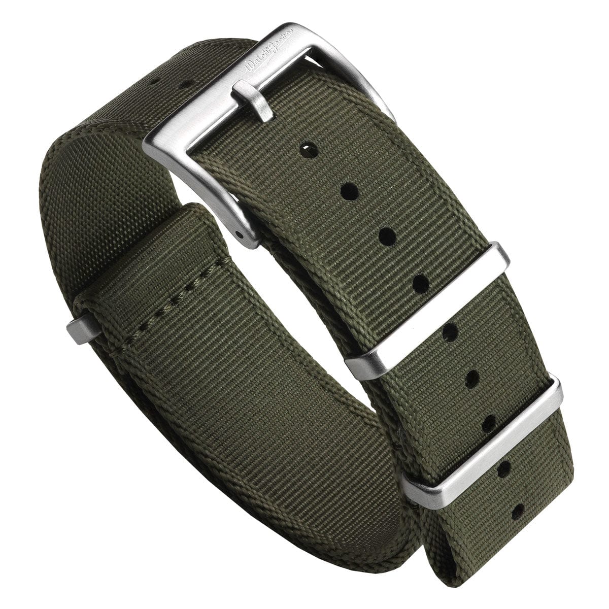 WatchGecko Signature Military Nylon Watch Strap Olive Green