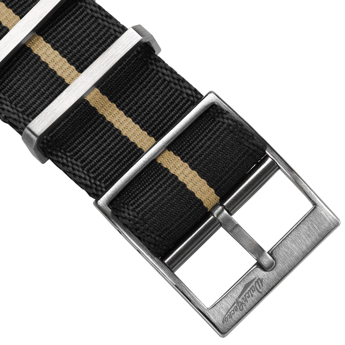 WatchGecko Signature Single Pass NATO Strap - Black & Beige