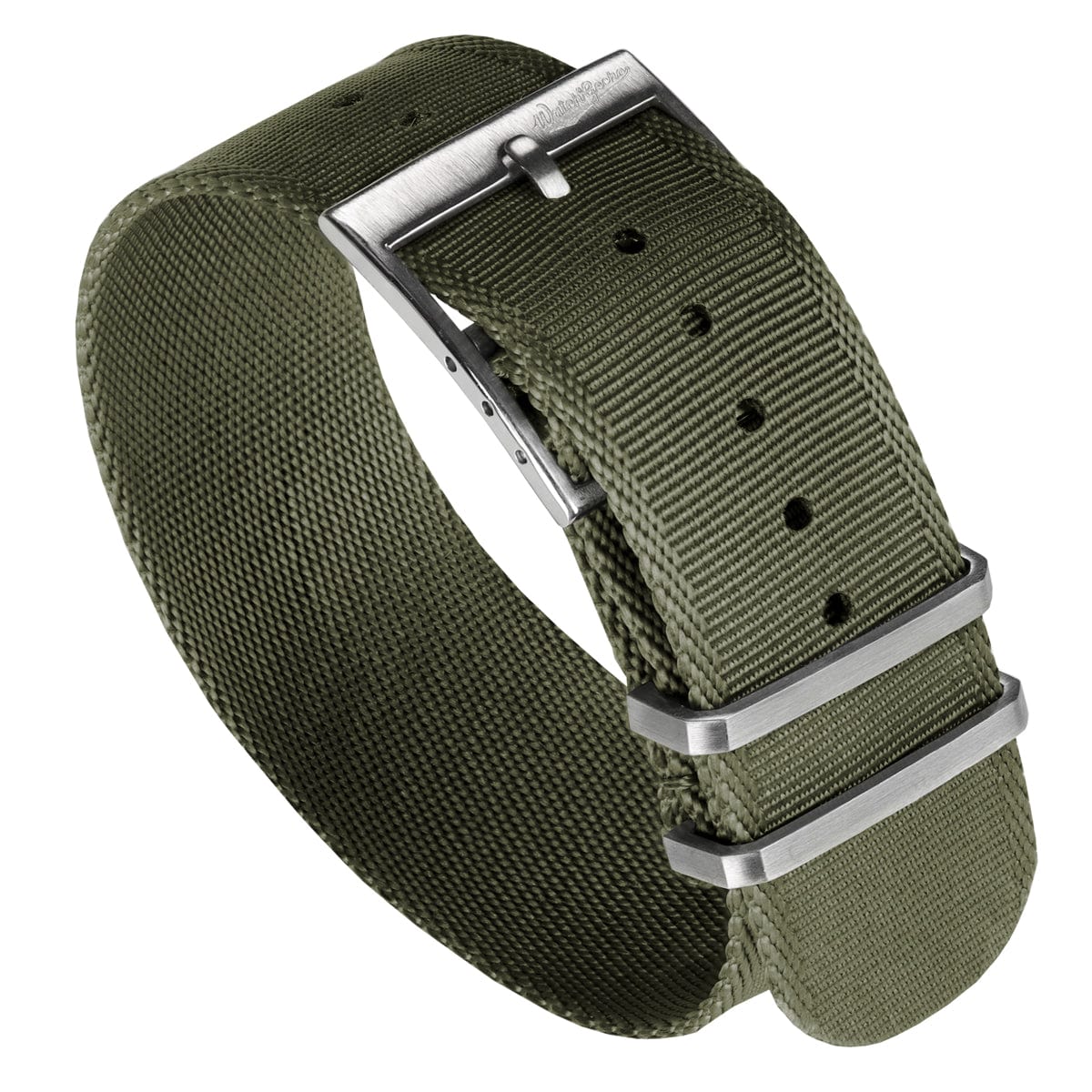 WatchGecko Signature Single Pass NATO Strap - Olive Green