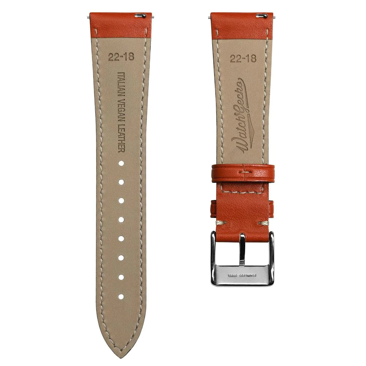 Vintage Highley Italian Vegan Leather Watch Strap - Red Birch