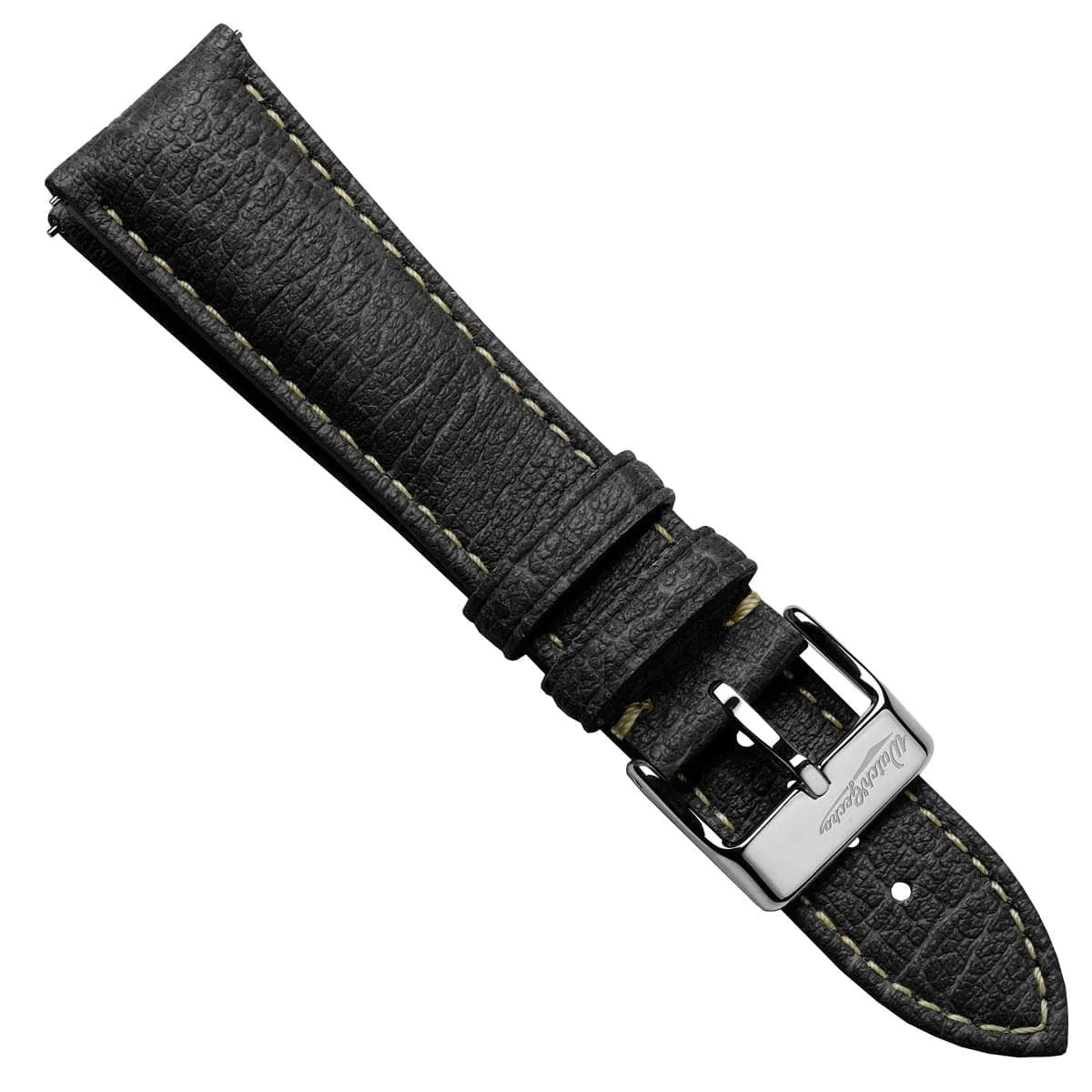 Vintage Highley Italian Vegan Leather Watch Strap - Textured Black