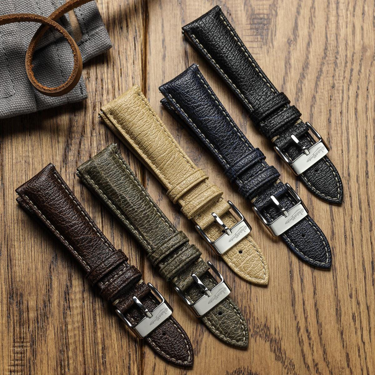 Vintage Highley Italian Vegan leather Watch Strap - Textured Hawthorn Brown