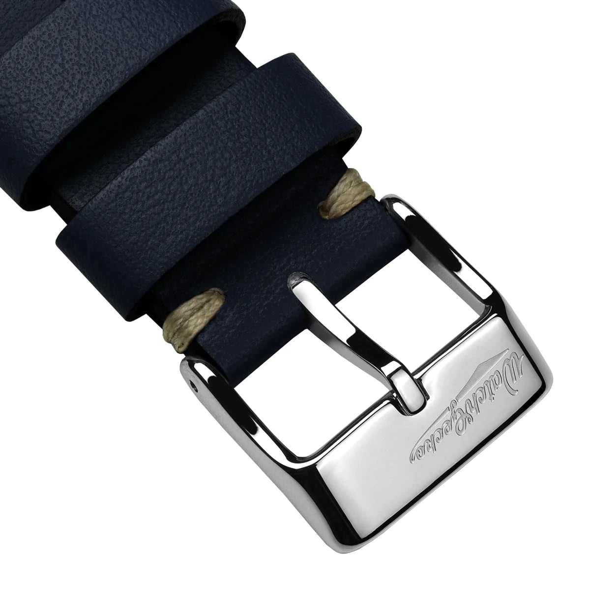 V-Stitch Vegan Italian Leather Watch Strap - Blue Atlas