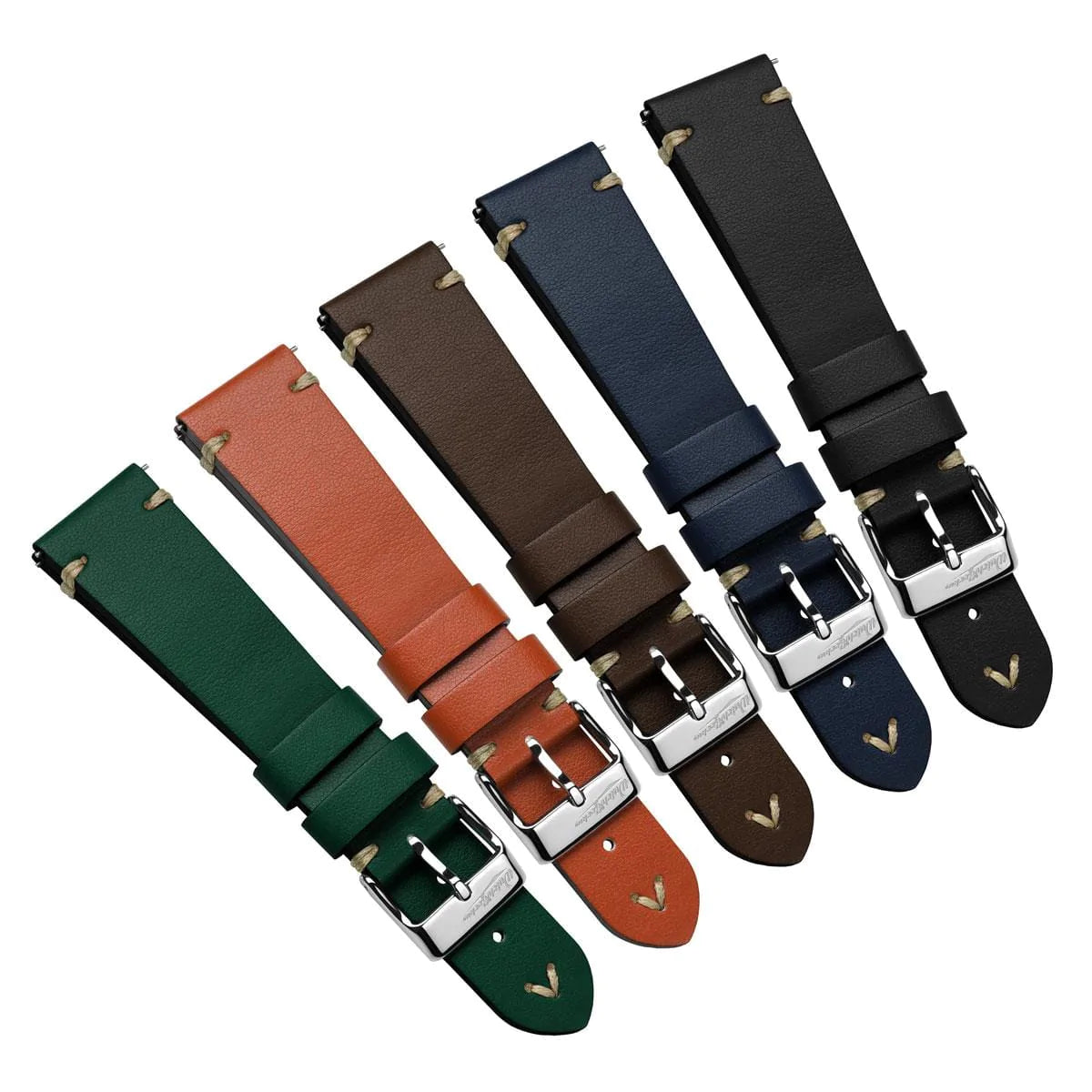 Simple Handmade Vegan Italian Leather Watch Strap - Fir Green
