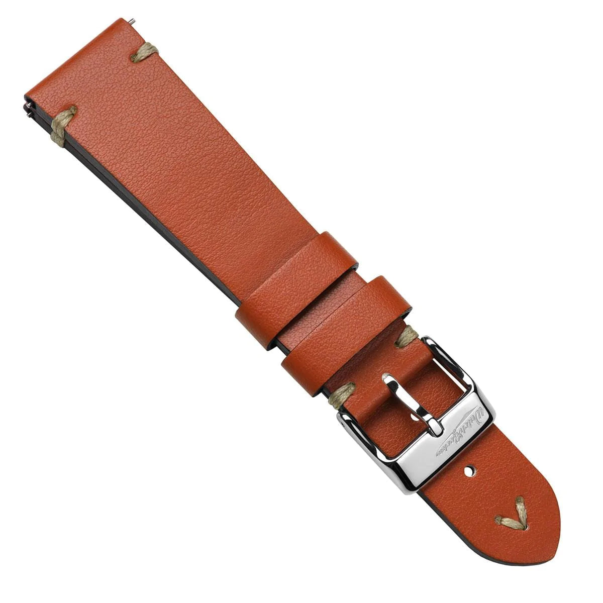 V-Stitch Vegan Italian Leather Watch Strap - Redwood Brown