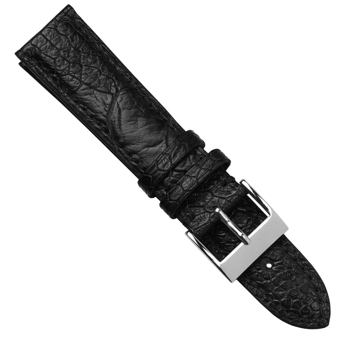 Durbuy Ostrich Leg Handmade Leather Watch Strap - Matt Black