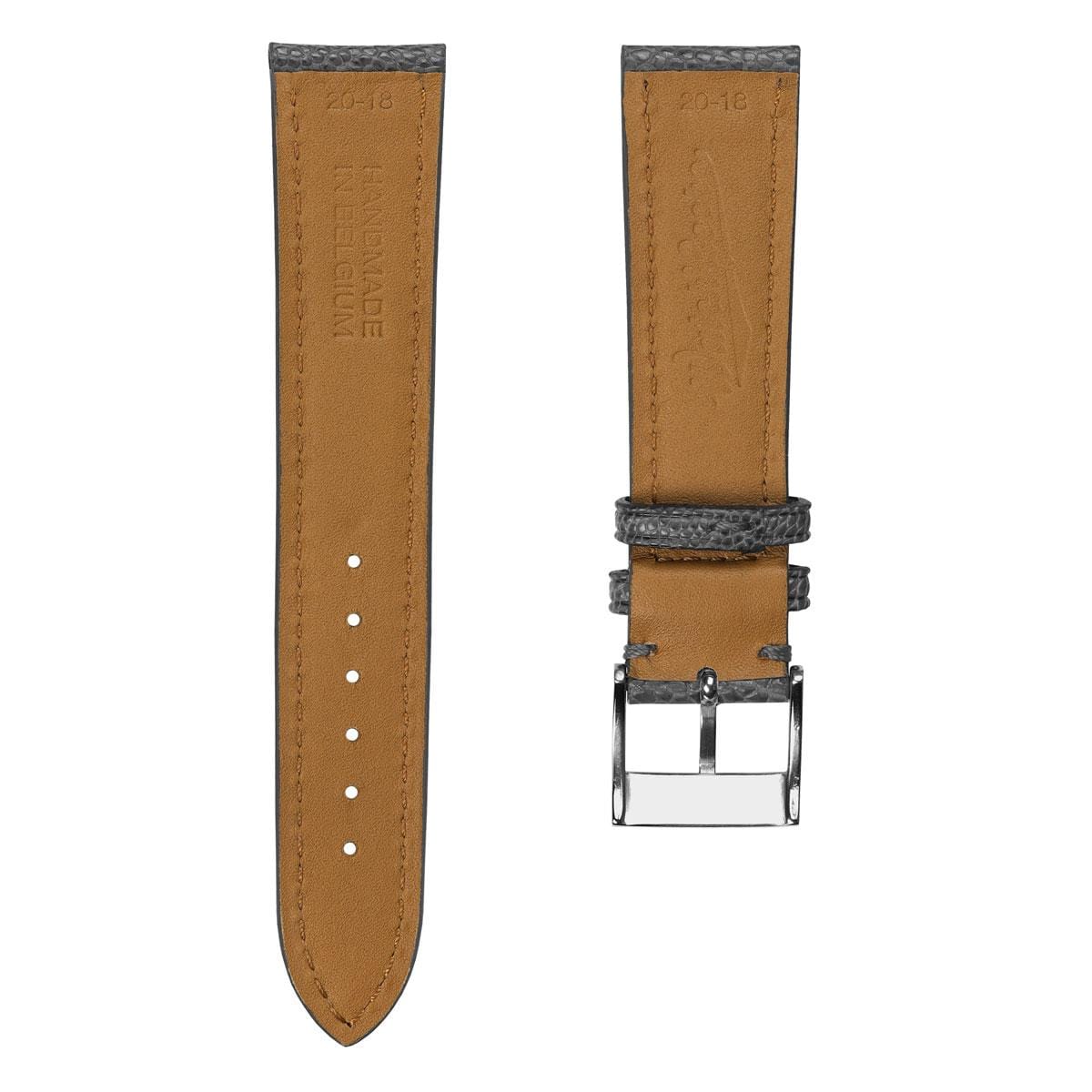 Durbuy Ostrich Leg Handmade Watch Strap - Grey