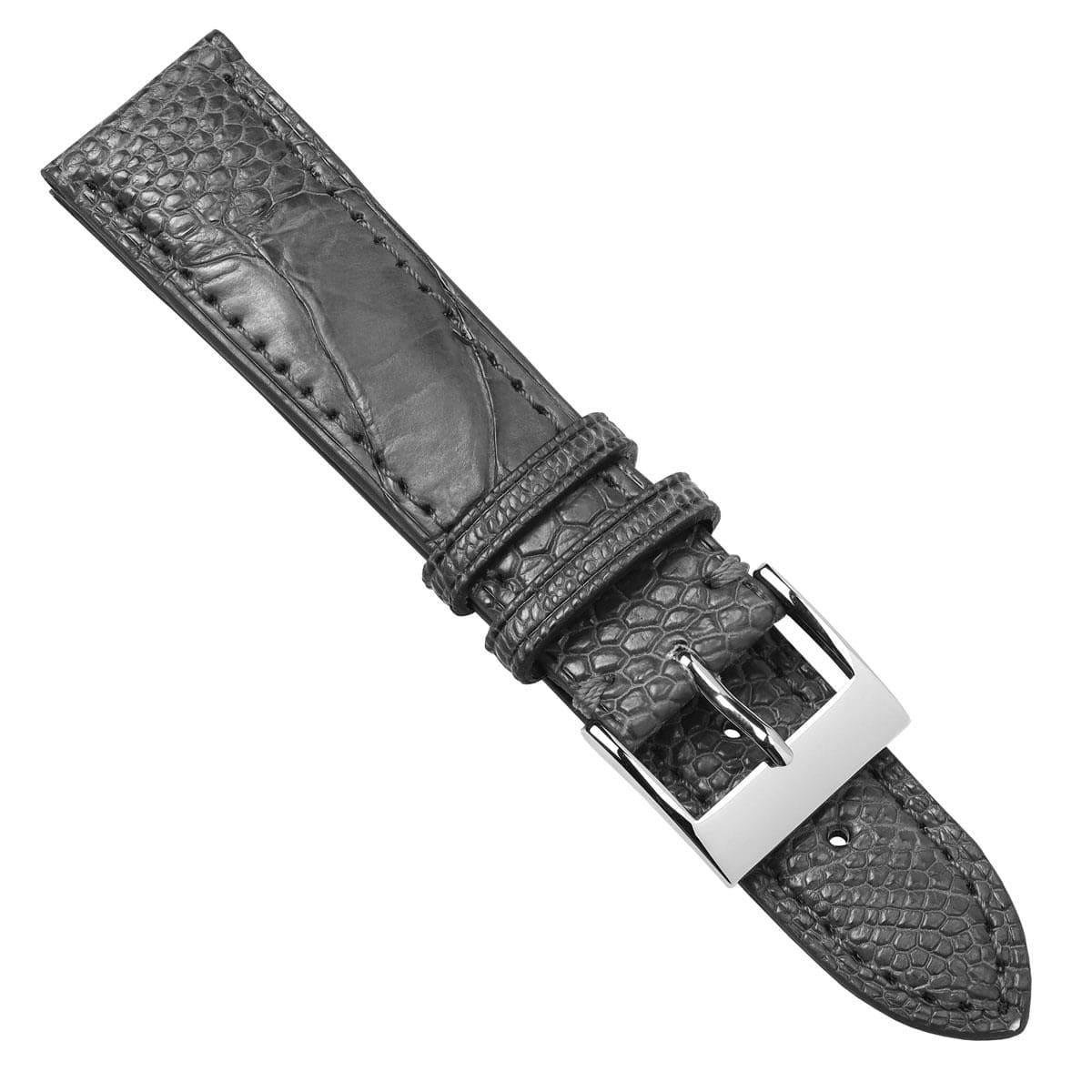 Durbuy Ostrich Leg Handmade Watch Strap - Grey