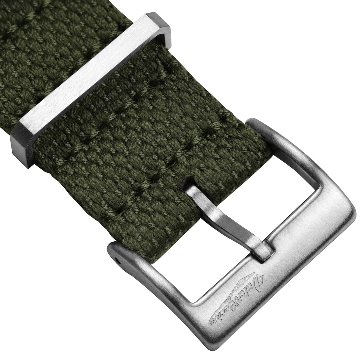 Braemore Woven Canvas Military Watch Strap - Army Green