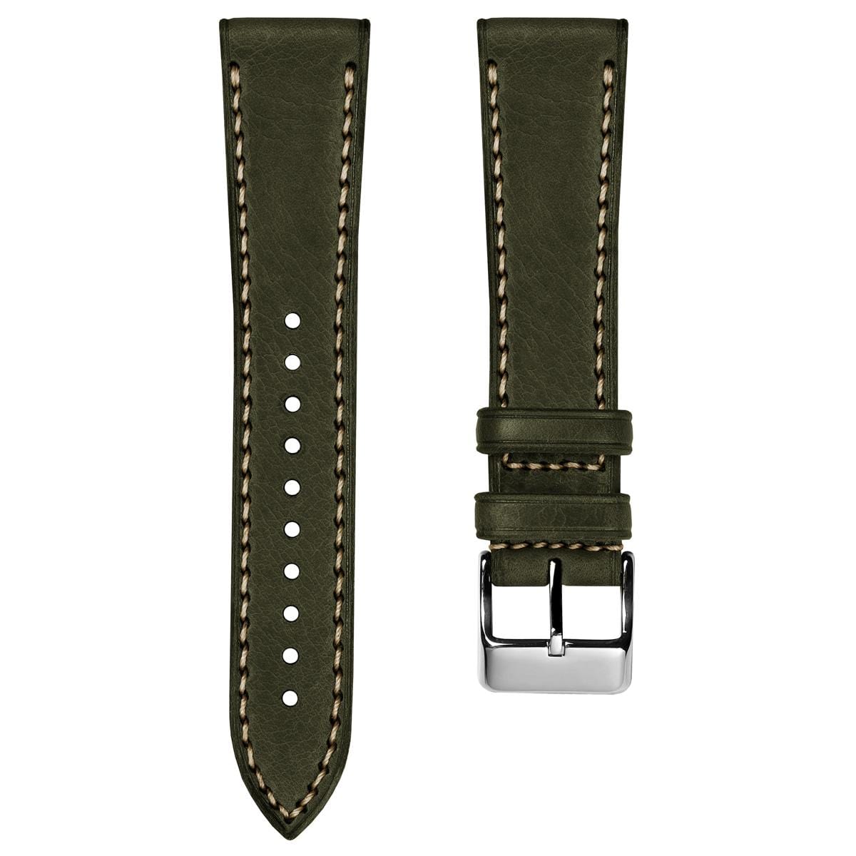 WatchGecko Hatherley Handmade Leather Watch Strap - Olivia Green
