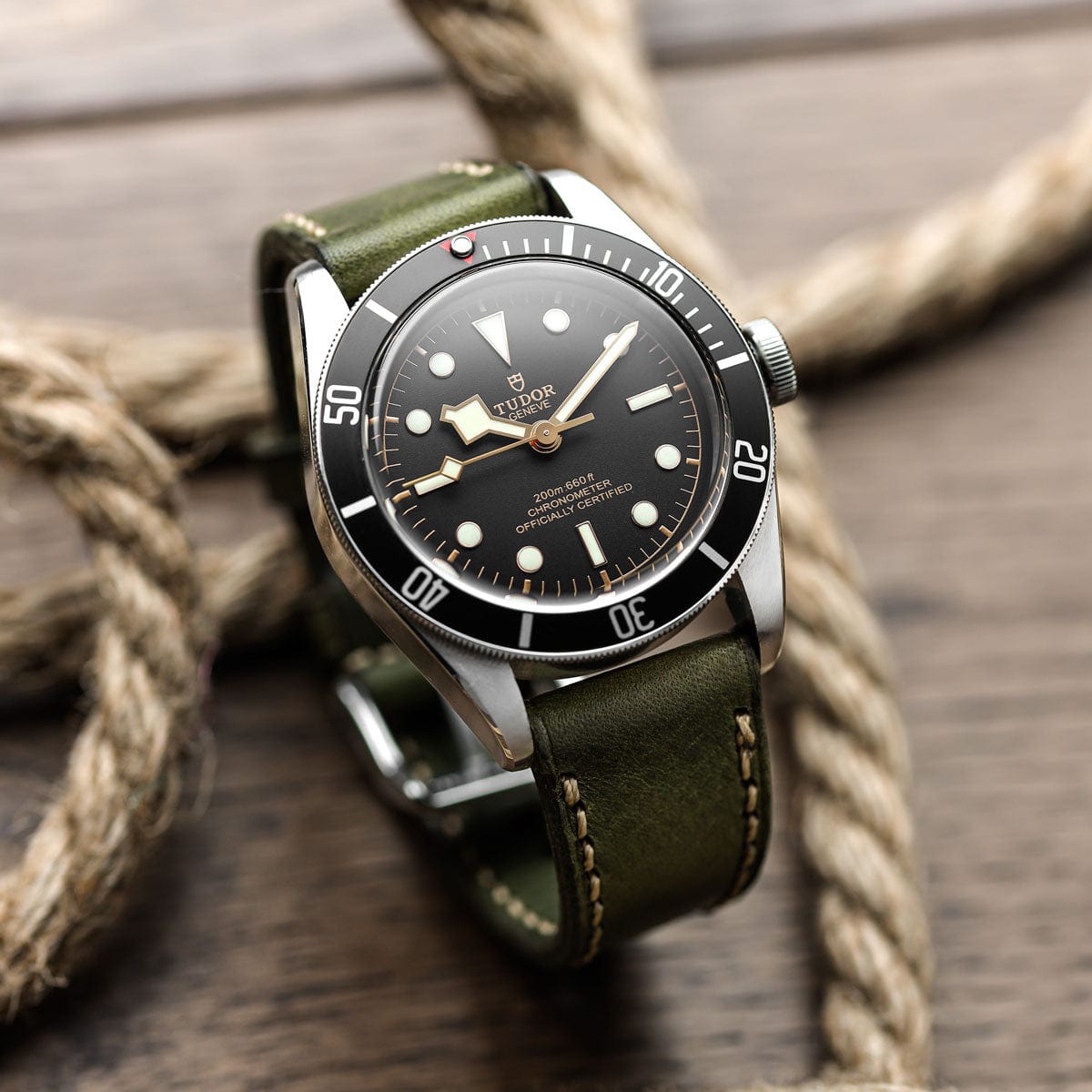 WatchGecko Hatherley Handmade Leather Watch Strap - Olivia Green
