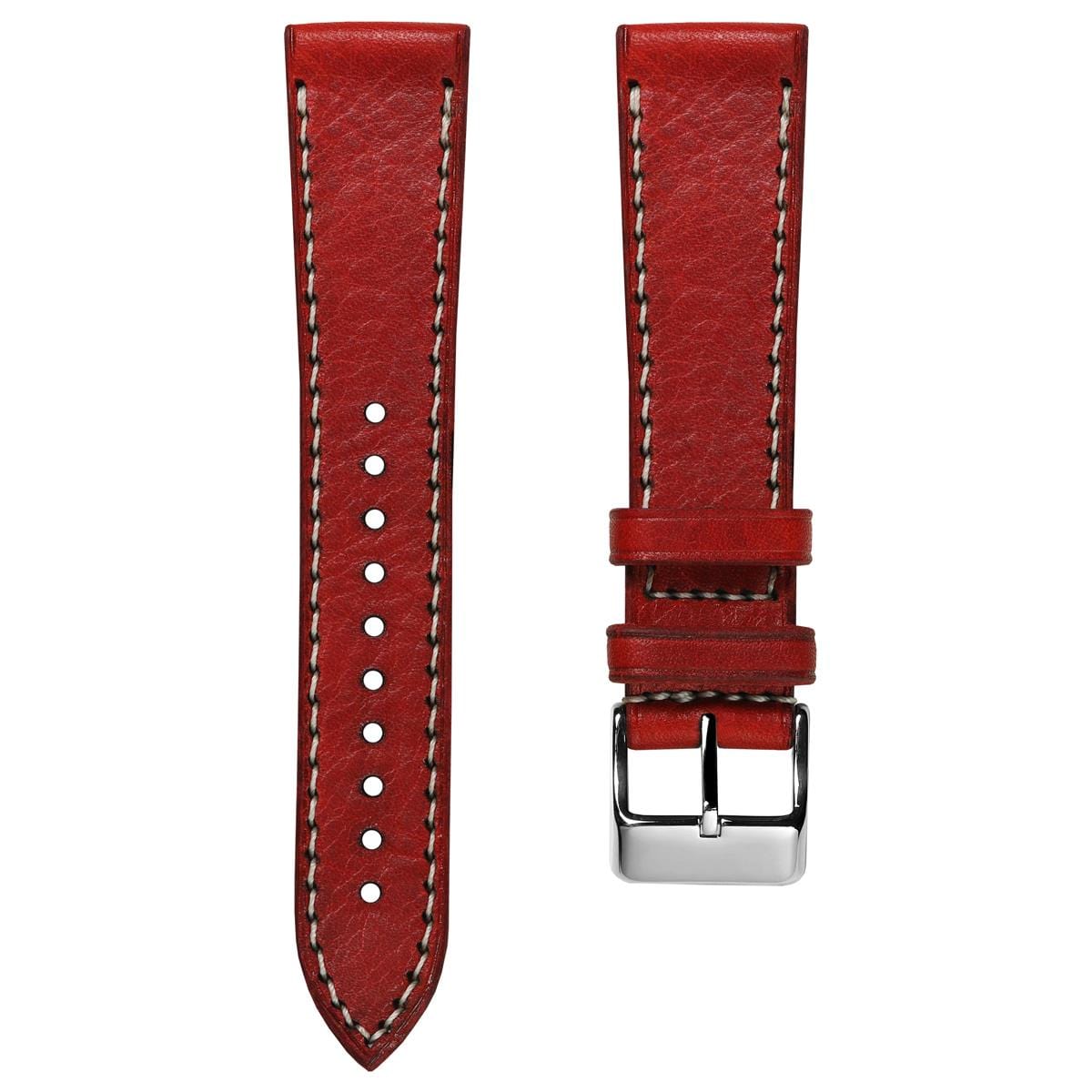 WatchGecko Hatherley Handmade Leather Watch Strap - Papavero Red
