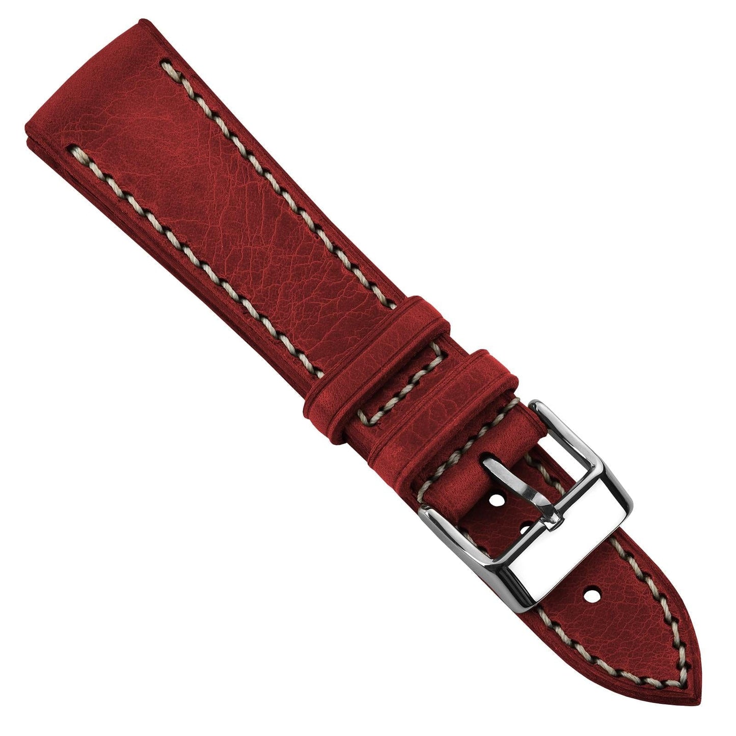 WatchGecko Hatherley Handmade Leather Watch Strap - Papavero Red