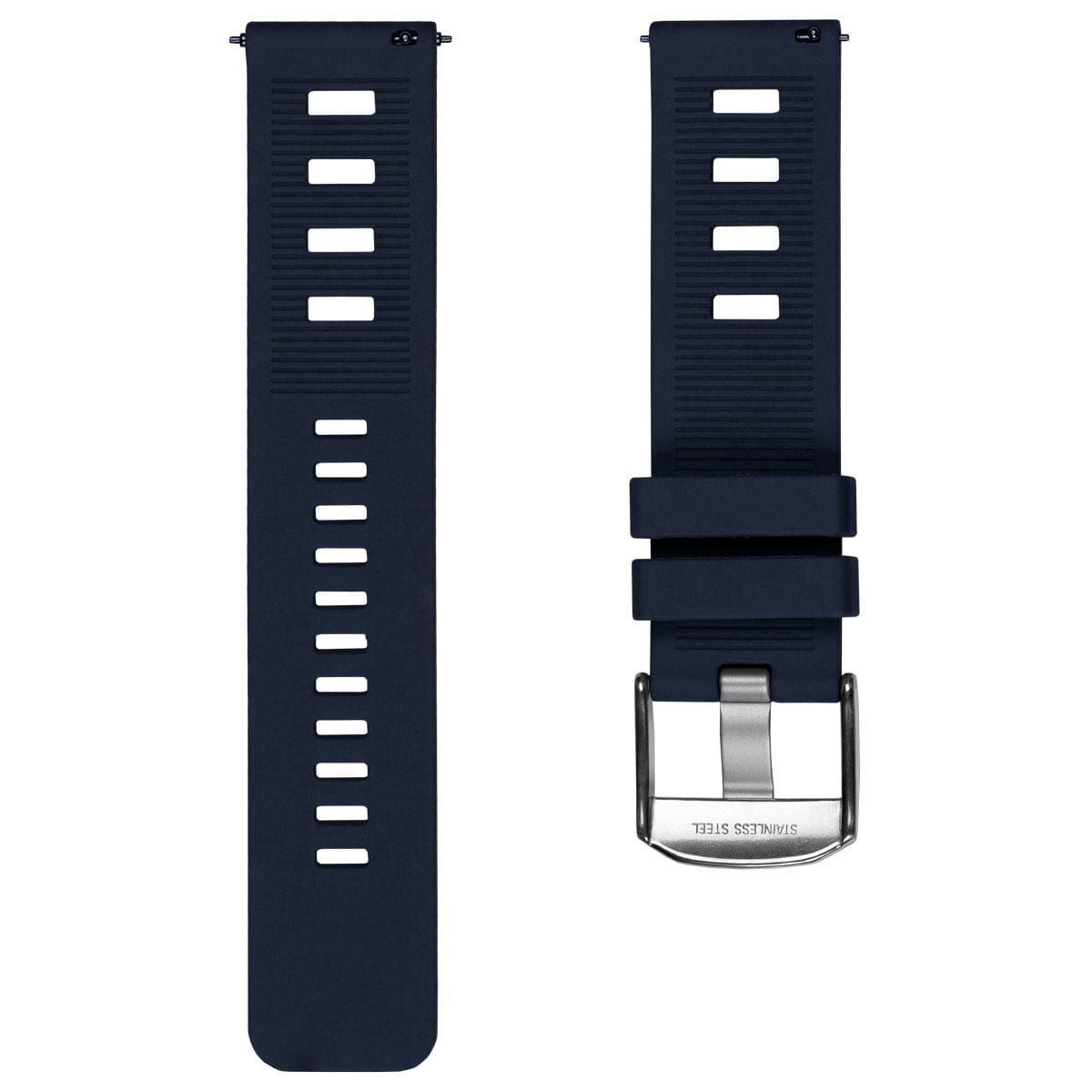 ZULUDIVER 1960s Swiss Style Divers Quick Release Watch Strap - Blue - Brushed Buckle