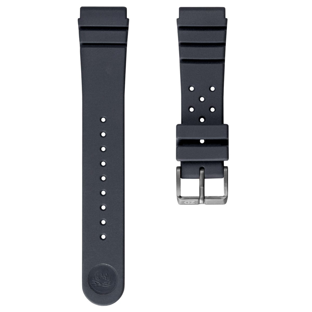 ZULUDIVER 284 Italian Rubber Diver's Watch Strap - Grey