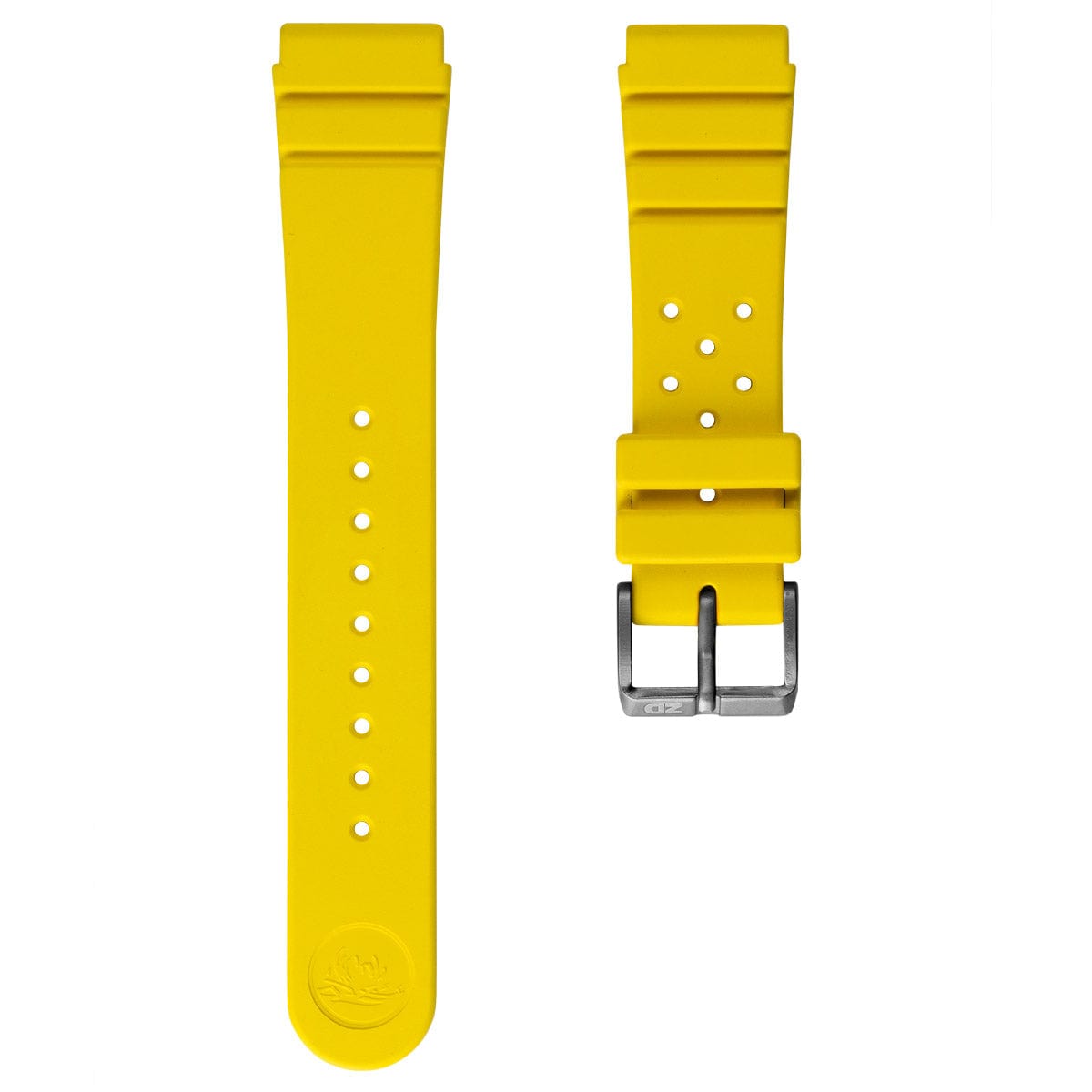 ZULUDIVER 284 Italian Rubber Diver's Watch Strap - Yellow