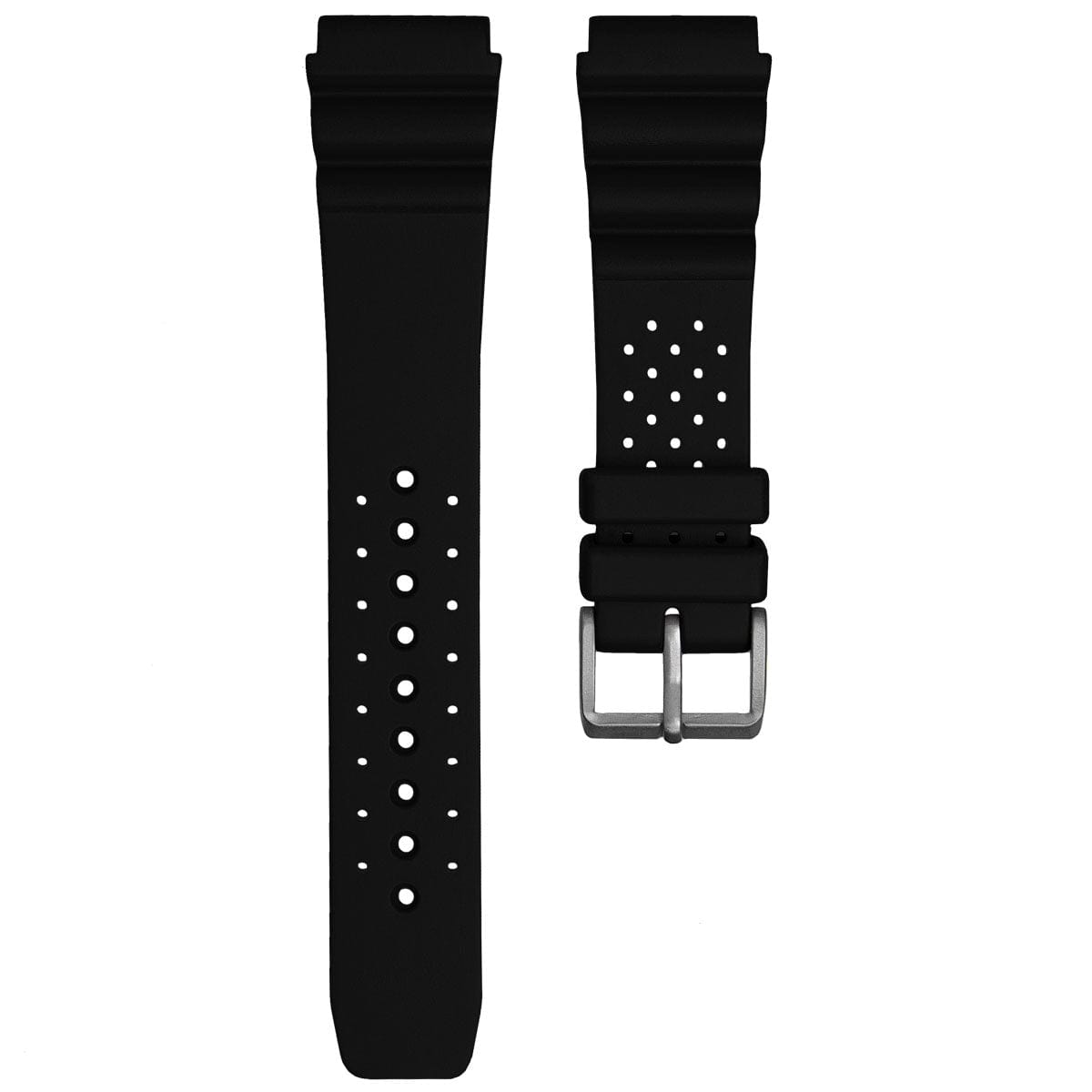 ZULUDIVER 285 Italian Rubber Diver s Watch Strap Black